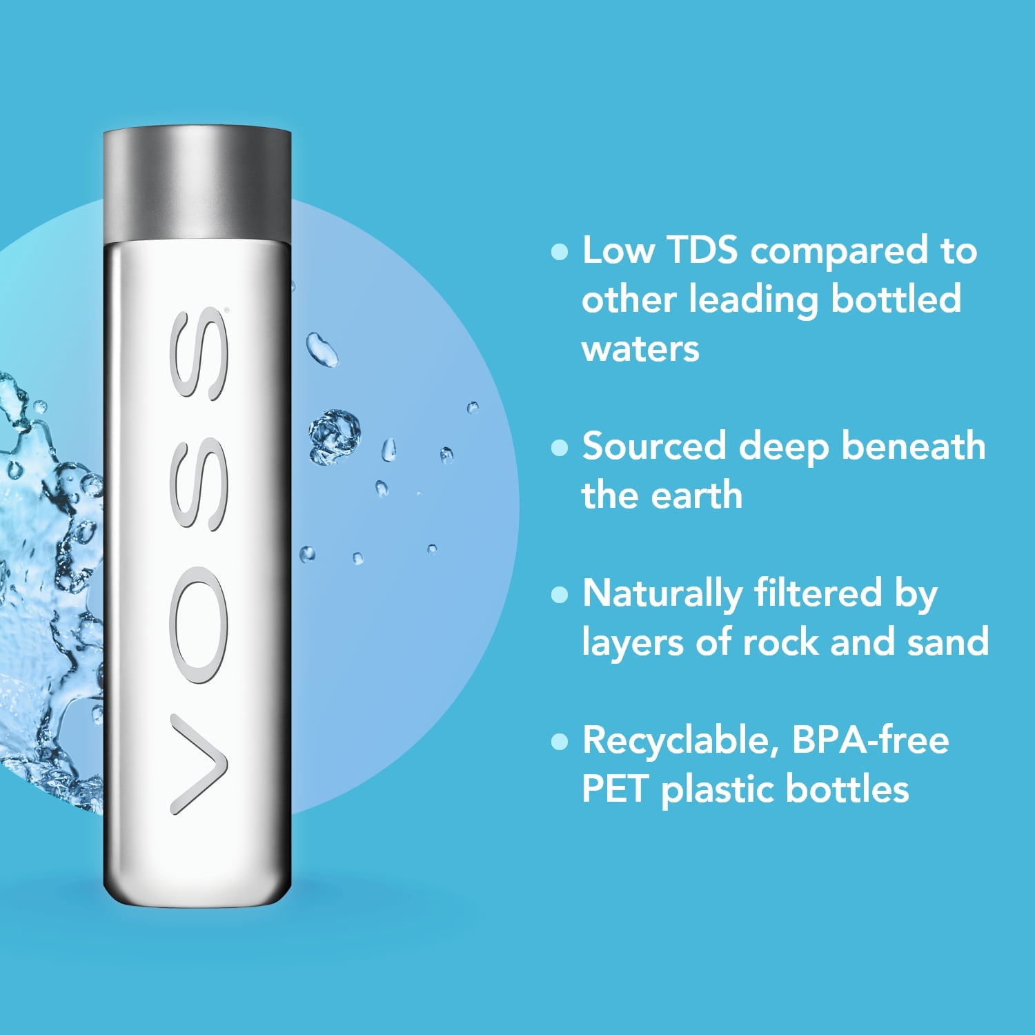 VOSS Water Still 500 mL / 16.9 oz PET 6 Pack