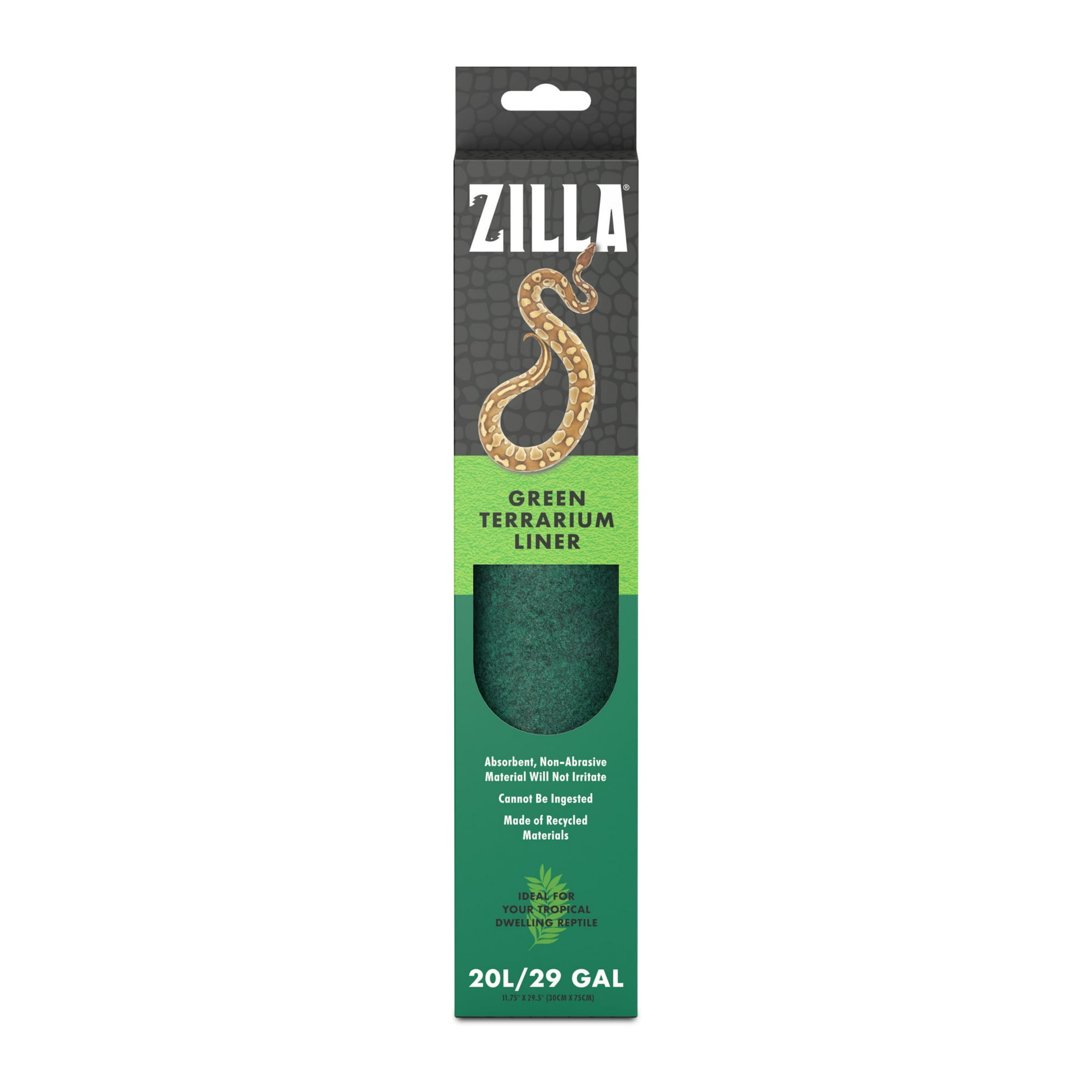Zilla Reptile Terrarium Liner Green Green|Brown 20L/29 Gallon