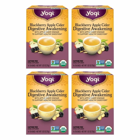 Yogi Blackberry Apple Cider Digestive Awakening Tea (4 pk, 16 ea) - Herbal Tea