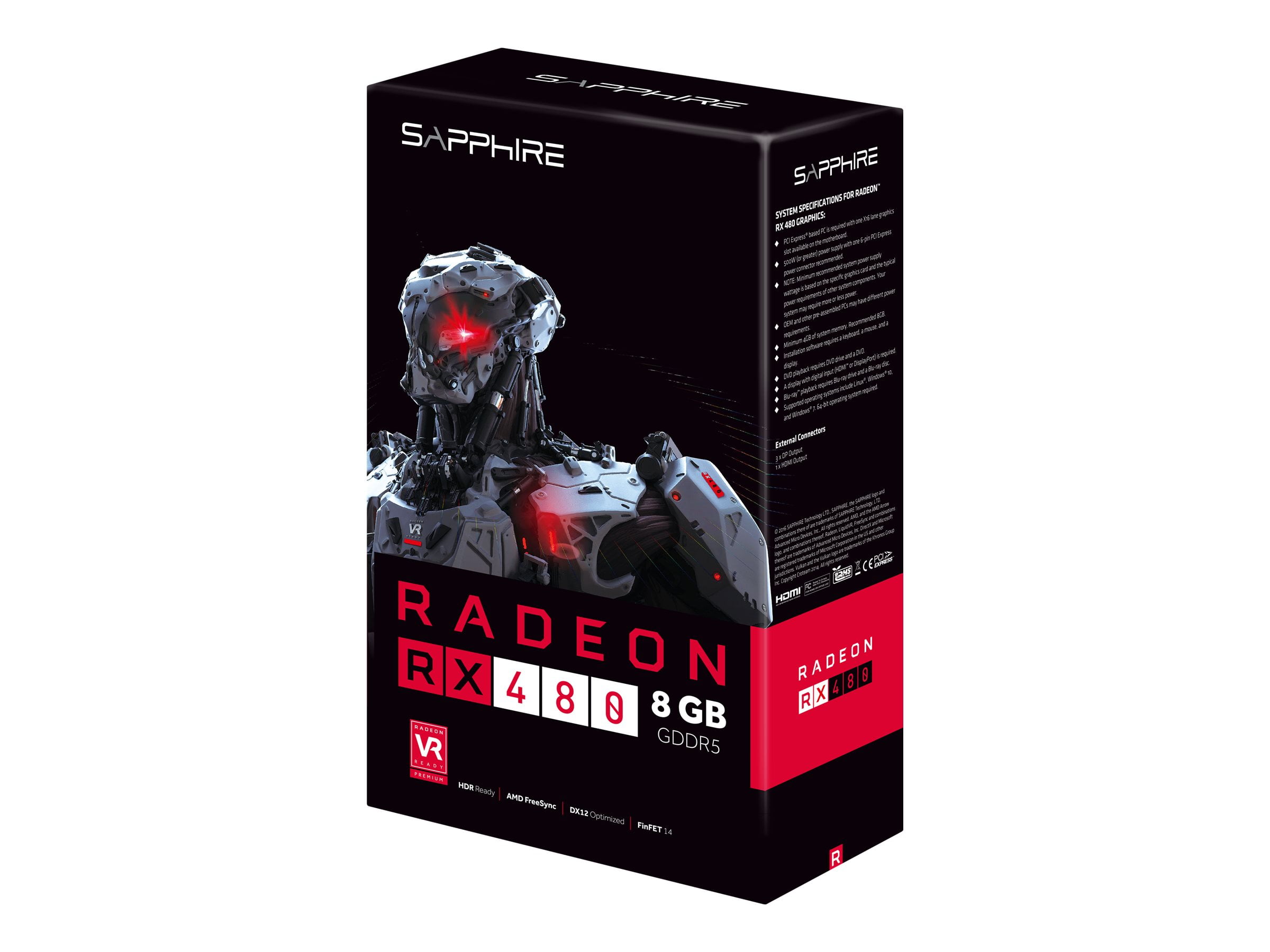 Sapphire Amd Radeon Rx 480 Graphic Card 8 Gb Gddr5 Walmart Com Walmart Com
