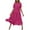 Hot Pink, variant on Cmfcve Summer Women's Casual Maxi Dress Short Sleeve Crewneck Dress ,Flowy Tiered Long Dresses