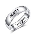 thumbnail image 3 of Titanium Steel Mom Son I Love You Carved Letter Finger Ring Mother's Day Jewelry, 3 of 5