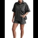 thumbnail image 3 of Conjuntos de 2 Piezas para Mujer: Camisa Vaquera Azul de Corta con Botones y Pantalones Cortos de Mezclilla de Cintura Alta. Gris XL, 3 of 6