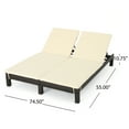 thumbnail image 3 of Amour Outdoor Multibrown Wicker Double Chaise Lounge with Beige Water Resistant Cushions, 3 of 6