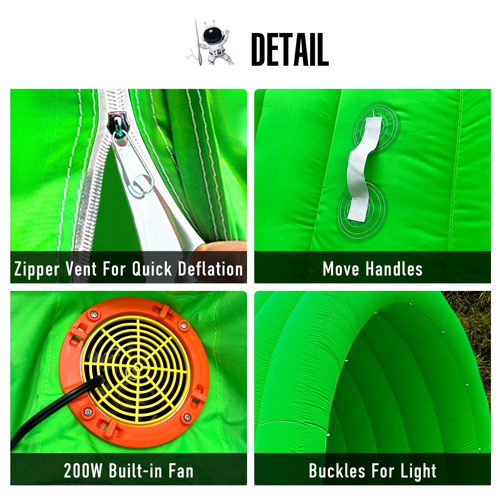 Inflatable Sports Tunnel Arch with Blower 16x10x10ft Green Event Entrance for Exhibitions Shops Schools & Supermarkets