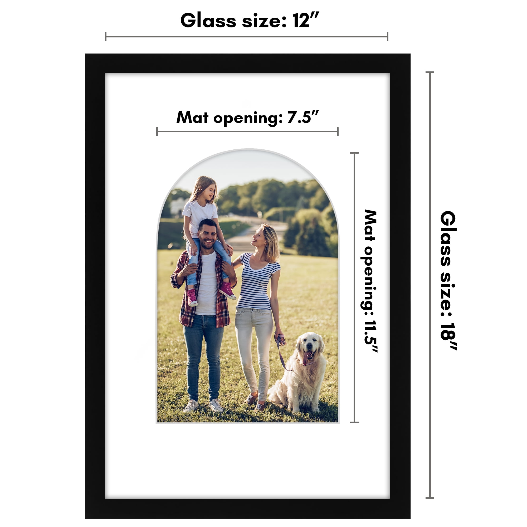Americanflat 12x18 Picture Frame shaped elevate cherished photos unique expertly crafted border durable - Black