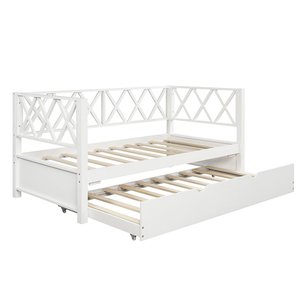 Home Living Room Modern Design Wood Daybed with Trundle ...