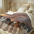 thumbnail image 2 of Wild Horses Fleece Throw Blanket for Boys Fuzzy Travel Sherpa Blanket for Couch Bed Gifts for Horse Lovers, Baby(30"x40"), 2 of 6