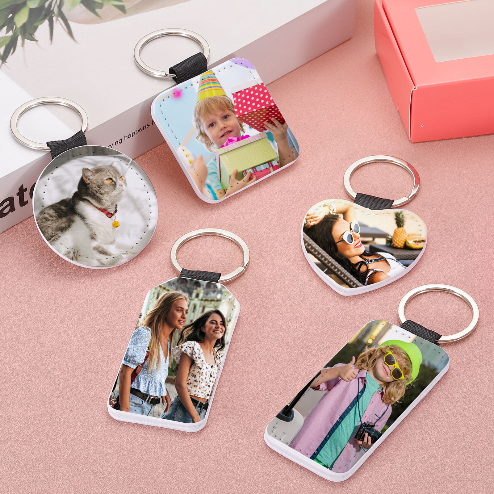 Uxcell Sublimation Blank Keychains, 12Pcs Square Keychain Blanks Bulk Heat Transfer Keychain, White