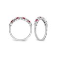 thumbnail image 4 of 1/5 Carat (Ctw) Natural Ruby Ring in 14K White Gold with Diamonds, 4 of 6