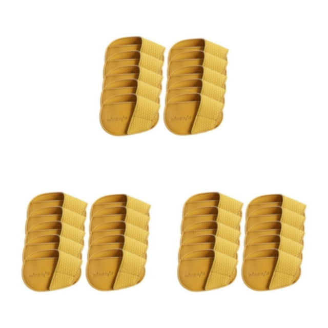 Thinsony Golf Head Covers PU Portable Protector Travel Athlete Golf for Training Yellow Small 10 Pcs 3Set