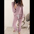 thumbnail image 4 of Conjuntos de Pijama para Mujer, de Larga, con Botones, para Dormir, Pijamas Suaves, Conjuntos de Estar por Casa. Rosa L, 4 of 9