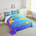 thumbnail image 5 of jejeloiu 3D Cartoon Rainbow Bedding Comforter Set,Gold Stars Twin Comforter Sets,Colorful Ombre Bedding Set For Girls,Luxury Bedroom Decor,2-Piece, 5 of 8