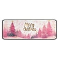 thumbnail image 1 of Kitchen Rug Set of 2 Non Skid Christmas Kitchen Mats for Floor,Merry Christmas Pink Triangle Tree Rugs for Kitchen Floor for Bathroom,Room Bath (47x17+30x17 Inches), 1 of 1
