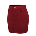 thumbnail image 3 of FashionMille Women Solid Corduroy Comfy High Waist Pocket A Line Mini Skirt, 3 of 5
