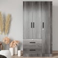 thumbnail image 7 of Better Home Products Symphony Wardrobe Armoire Closet with Two Drawers in Gray, 7 of 7