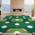 thumbnail image 2 of Design&I 8'x10' Washable Area Rug Sport Park Layout With Flag Pin And Fairway Stripe Design Golf Ball Refined for King Size Bedroom, Under Bed, Sleek Flatweave Pet Friendly, 2 of 7