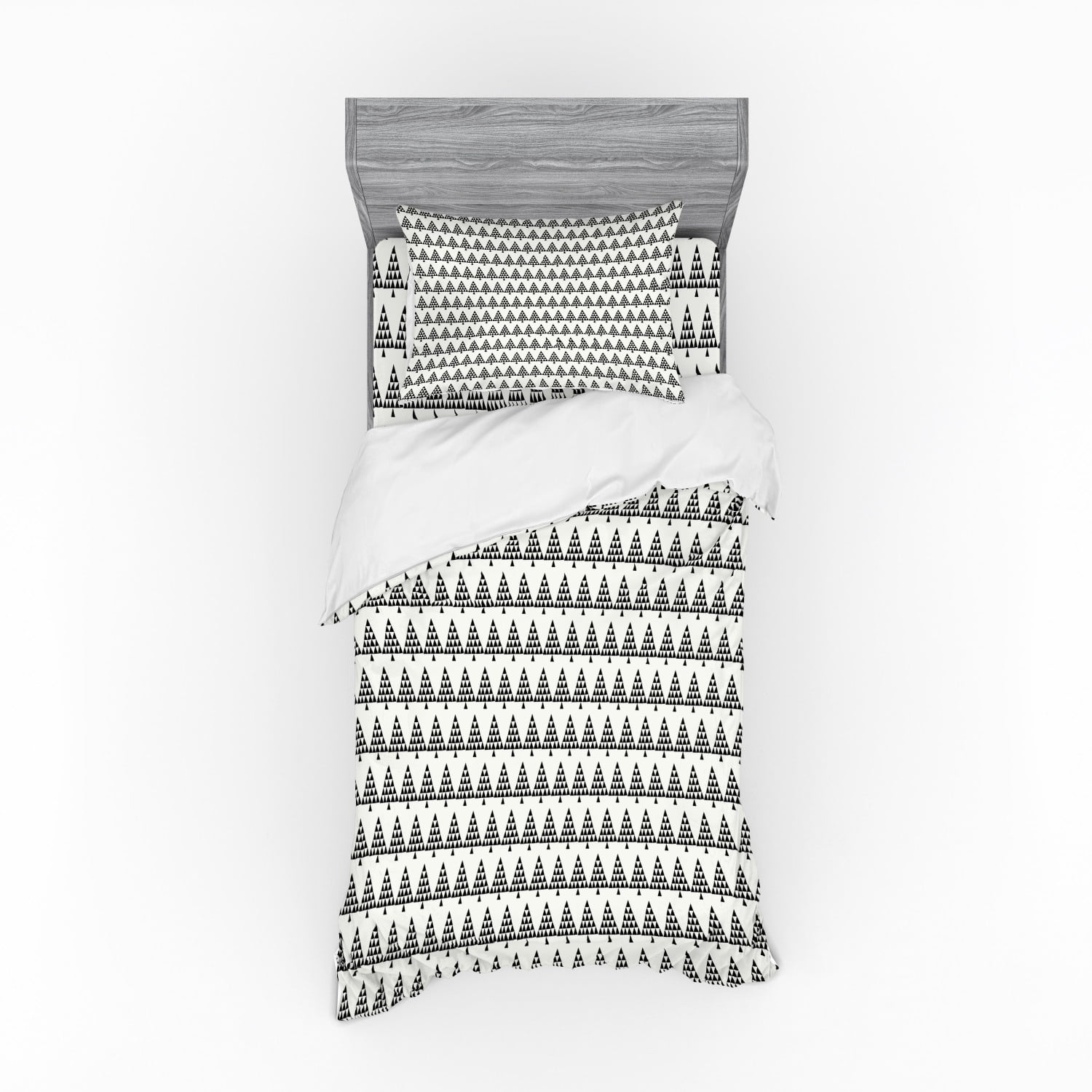 Twin Black and White Chevron Duvet Cover Set