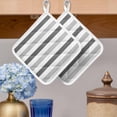 thumbnail image 2 of Grey Striped Pot Holders for Kitchen Heatproof Potholder, 2 Pack Minimalist Farmhouse Stripe Hot Pads Multipurpose Oven Pads Cloth Potholders Trivet for Cooking and Baking, 2 of 8