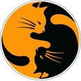 thumbnail image 1 of 5" Yin-Yang Symbol Cats Vinyl Sticker, 1 of 1