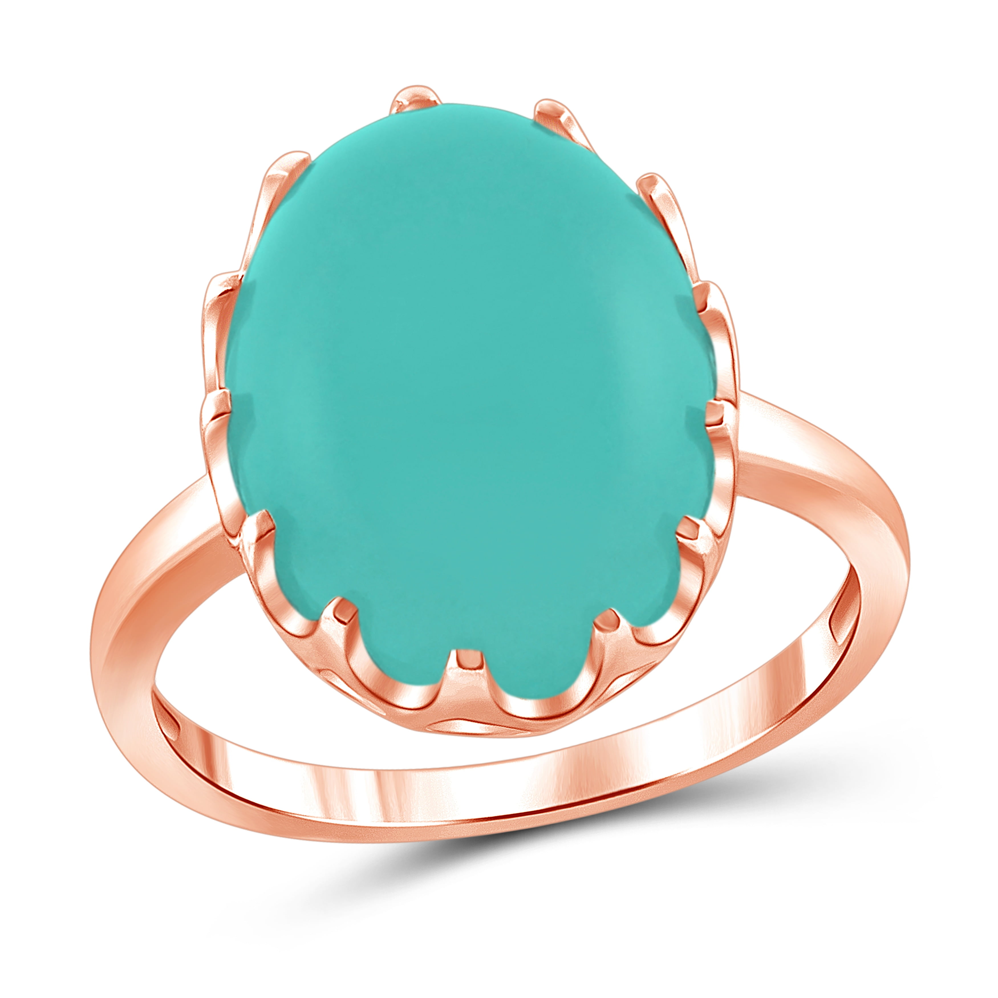 JewelonFire Sterling Silver Genuine Chalcedony Gemstone Ring by Overstock