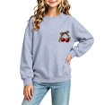 thumbnail image 2 of Edvintorg Girls Sweatshirts Cute Printed Long Sleeve Loose Pullover Top Solid Color Crew Neck Casual Sweatshirt Little Girls Clothes Size 1-13, 2 of 7