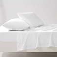 thumbnail image 5 of Color Sense 3-Piece 100% Cotton Percale Bed Sheet Set, Cool & Crisp Bedding, Twin, White, 5 of 12