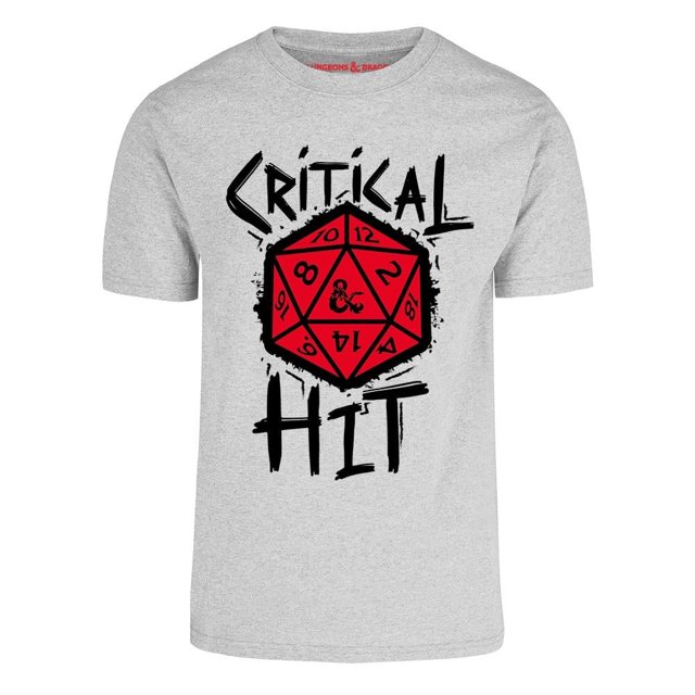 Playera Dungeons & Dragons Fan Army Talla CH Critical Hit Gris