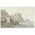 thumbnail image 3 of Abraham-Louis-Rodolphe Ducros 24x17 Black Modern Framed Museum Art Print Titled - Rock and City Scilla in the Calabria Region on the East Coast (1778), 3 of 5