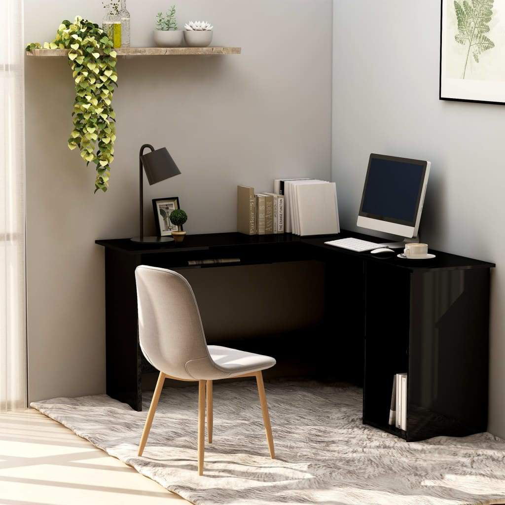 vidaXL Natural Wood Workstation Computer Desk Built-in Shelf Office Quality 
