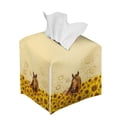 thumbnail image 6 of ZUXONGSY Sunflower Horse Square Tissue Box Cover Modern PU Leather Tissue Holder Customized Printed Tissue Cover Easy to Clean Tissue Organizer Case Stylish Home Decor, 6 of 7