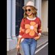 thumbnail image 5 of Suéter de Punto de Halloween para Mujer, Cuello Redondo, Estampado de Calabaza, Larga, Informal, Holgado, Top Corto Naranja M, 5 of 10