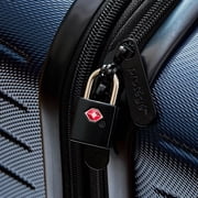 Protege Key Luggage Locks, Black, Set of 2
