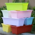 thumbnail image 3 of DOLITY Rectangular flower pot color plastic plant planter saucer Red, 3 of 7