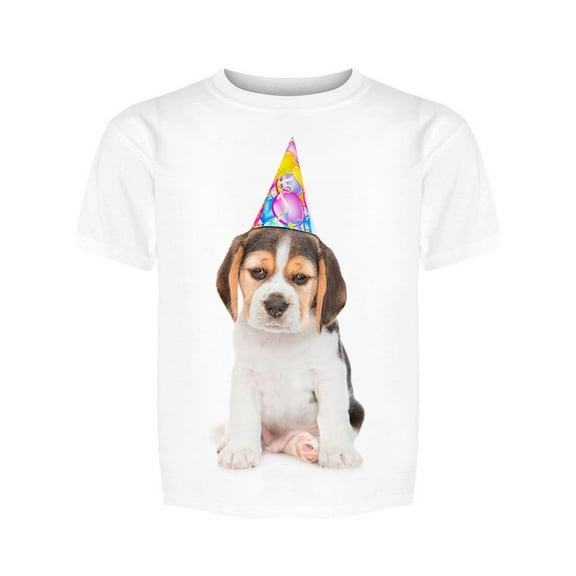 Sad Beagle With Party Hat Tee Boy's -Image by Shutterstock