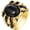 Gold Black Gem Eyes, variant on Men's Stainless Steel Dragon Claw Evil Devil Skull Eyeball Ring Gothic Biker Multicolor Eyes
