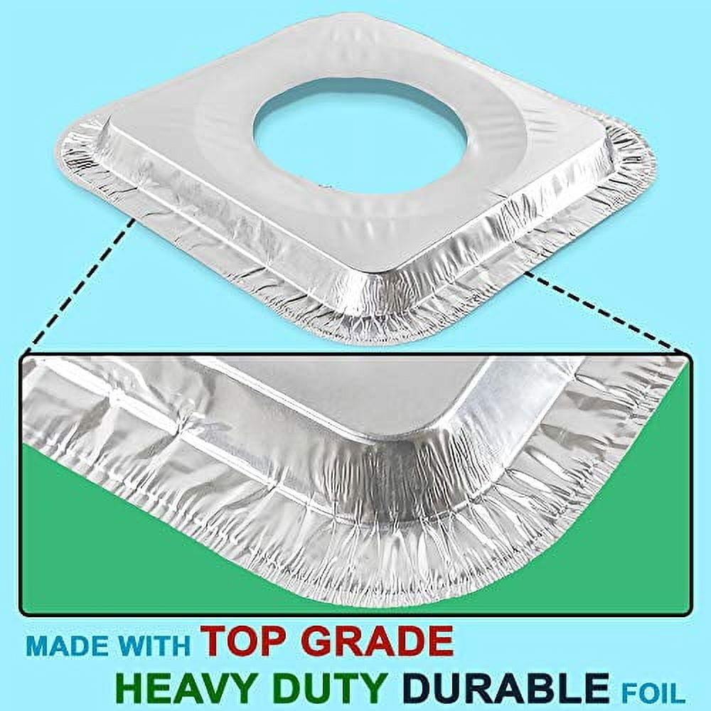 FMP Brands 1000 Pack 8.5 Inch Square Stove Burner Covers for Gas & Electric Stove Top, Disposable Aluminum Foil Stove Burner Liners, Stove Top Cover for Electric & Gas Burners, Keep Range Stove Clean
