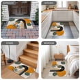thumbnail image 6 of Boho Middle Century Door Mat&nbsp;Indoor Outdoor Entrance,Non Slip Small Rug for Kitchen Bathroom Entryway Rug,Abstract Orange Geometric Leaves Washable Doormat Floor Mat 18x30 Inch, 6 of 8