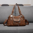 thumbnail image 5 of HUISZJ PU Leather Shoulder Bag, Large Capacity Crossbody Bag with Adjustable Strap, Y2k Messenger Bag for Women Work Shopping Travel (Caramel color), 5 of 6