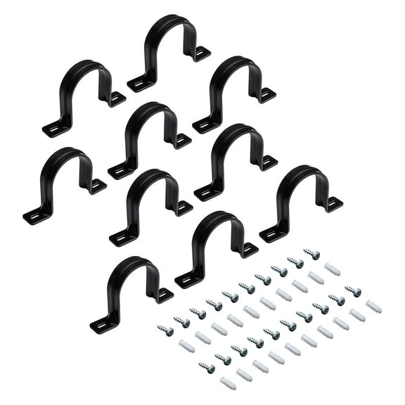 POWERTEC 10PK Hangers for 2-1/2" Dust Collection Hose and Pipe, with Mounting Screws (70319-P2N)