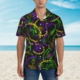 thumbnail image 4 of Fotbe Neon Mardi Gras Hawaiian Shirt For Men Unisex Summer Beach Casual Short Sleeve Cotton Linen Button Down Shirts-X-Large, 4 of 9