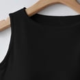 thumbnail image 6 of Womens Sleeveless Racerback High Neck Casual Basic Cotton Ribbed Fitted Tank Top with High Round Neck and Slim Fit Black L, 6 of 6