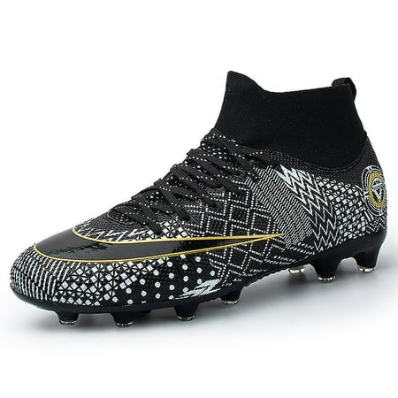 Mens Soccer Shoes Outdoor Sports Spikes High Ankle Football Boots 757G ...