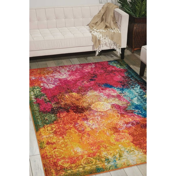 Nourison Celestial Modern Abstract Seaglass 5'3" x 7'3" Area Rug, (5' x