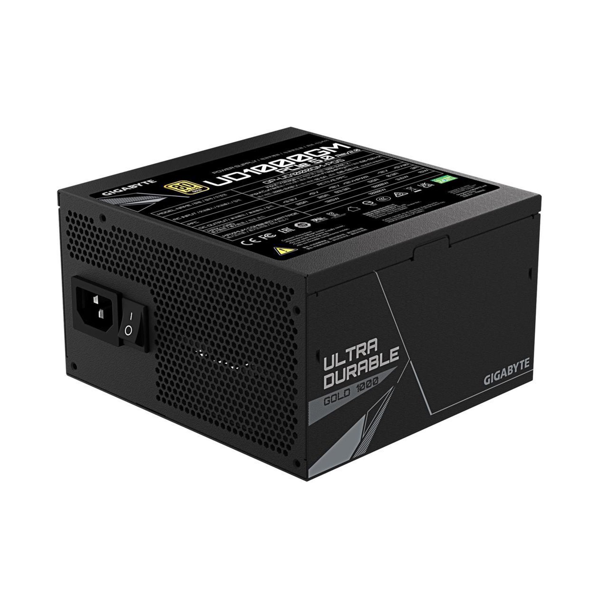 GIGABYTE GP-UD1000GM PG5 Rev2.0 - PCIe5.0 Ready - ATX3.0 - 1000W 80 Plus Gold Certified - Fully Modular Power Supply
