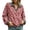 A9-Hot Pink, variant on Womens Leopard pattern Denim Shirt Patchwork Denim Long Sleeve Jean Shirt Button V Neck Collared Top Casual Loose Fit Retro Fall Winter 2026 Clothes,Pink S
