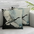thumbnail image 3 of Shiartex Throw Pillow Cover Watercolor Bird Japanese Crane Asian Stork Animal Asia Black Pillowcase Home Decor Square  Pillow Case Cushion Cover, 3 of 5