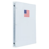 JAM Paper Plastic 3/4 Inch Binder, American Flag Clear 3 Ring Binder, 1/Pack