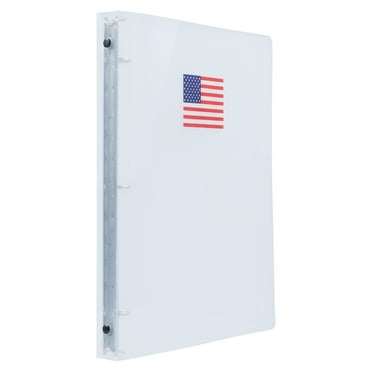 JAM Paper Plastic 3/4 Inch Binder, American Flag Clear 3 Ring Binder, 1/Pack