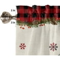 thumbnail image 5 of Christmas Kitchen Curtain Set Christmas Tree Rod Pocket Kitchen Tier Curtains Valance Set 3 Piece Snowflake Red Black Green Buffalo Plaid Check Christmas Window Curtain Valance Tier Set 54 in x 36 in, 5 of 5